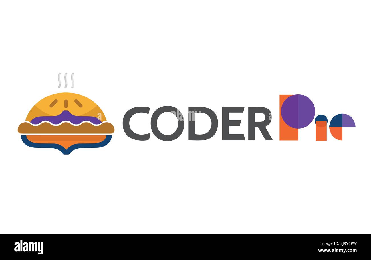Codice o Coderpie idea Simple Symbol per società di programmazione, sviluppatore Web, codificatore, programmatore Illustrazione Vettoriale