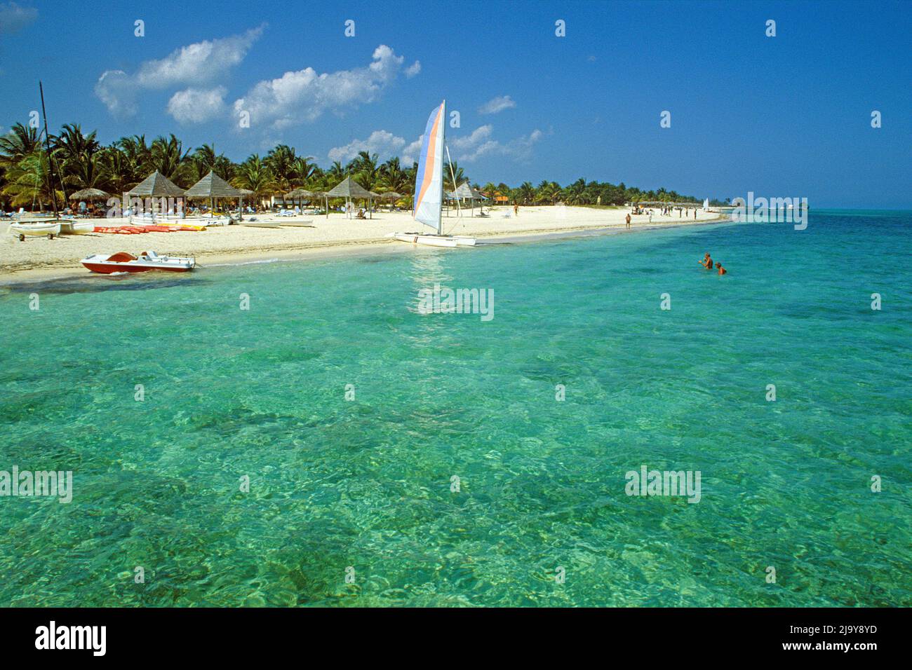 Strandleben iin Santa Lucia, Provinz Camaguey, Kuba, Karibik | Beachlife at St. Lucia, provincia Camaguey, Cuba, Caraibi Foto Stock