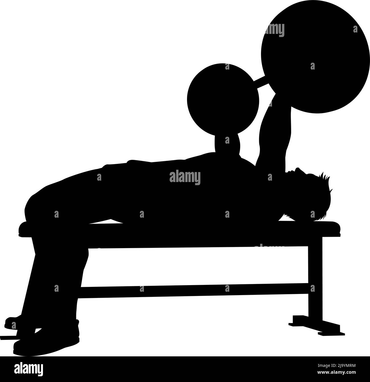 Sollevamento pesi uomo sollevamento pesi silhouette Illustrazione Vettoriale