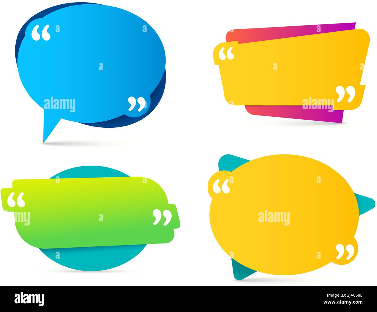 Fumetto a colori per la raccolta di virgolette isolato Illustrazione Vettoriale