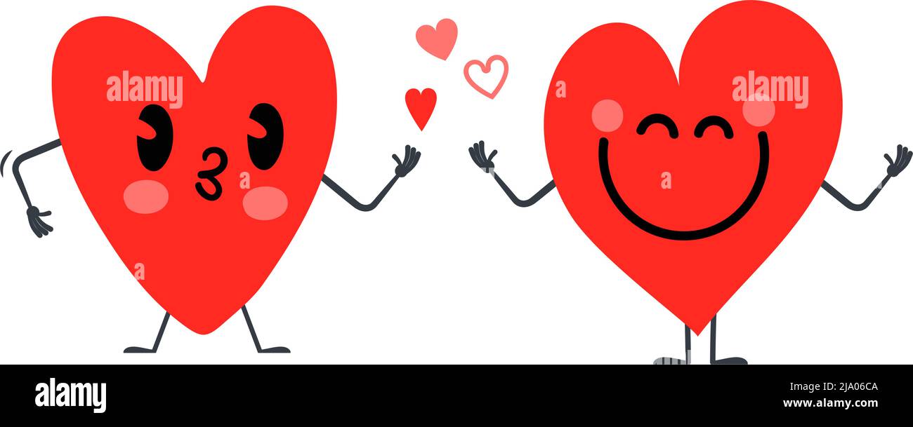 Cuore emozione, rosso cuore coppia innamorarsi Illustrazione Vettoriale