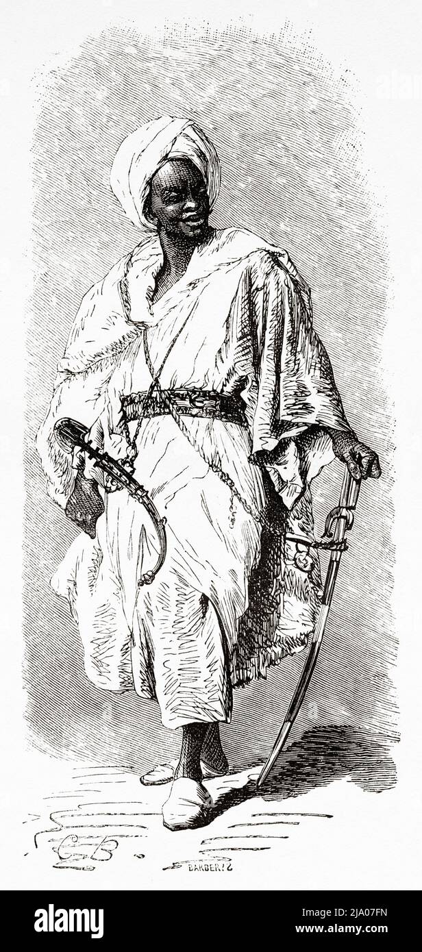 Generale Hamed ben Kasen Buhamei, Marocco. Nord dell'Africa. Marocco di Edmondo de Amicis 1875. Le Tour du Monde 1879 Foto Stock