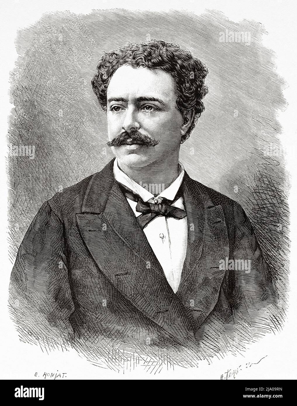 Ritratto di Edmondo de Amicis (1846-1908) romanziere, insegnante, giornalista, poeta e scrittore italiano Foto Stock