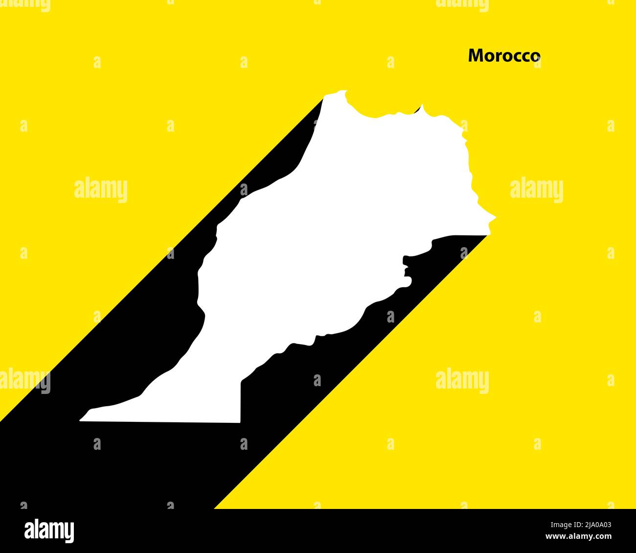 Mappa Marocco su poster retrò con lunga ombra. Segno vintage facile da modificare, manipolare, ridimensionare o colorare. Illustrazione Vettoriale
