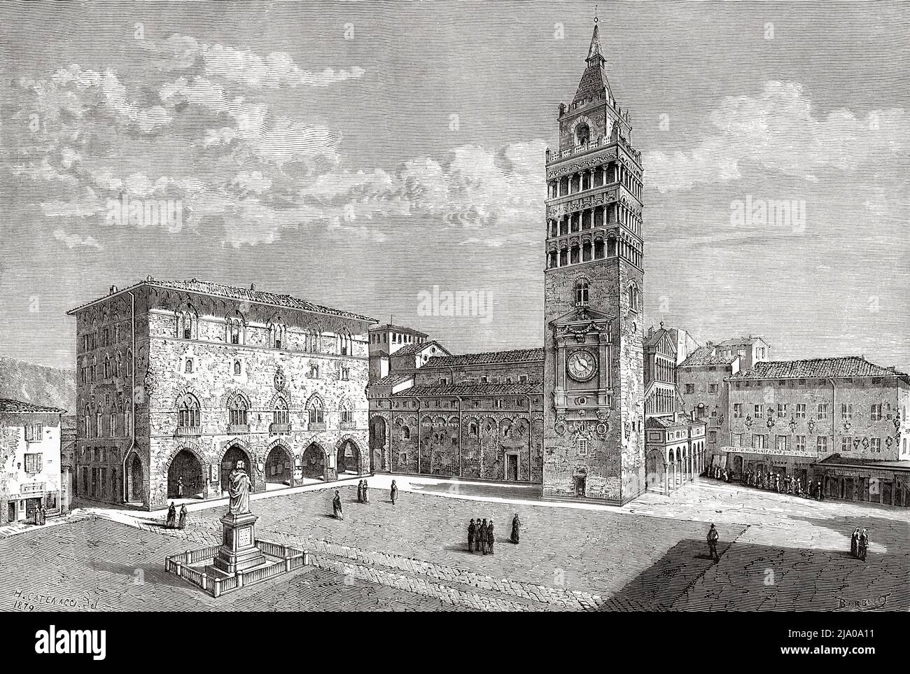 Cattedrale di Zeno e Piazza del Duomo, Pistoia. Toscana, Italia centrale. Europa. Città piccole e grandi Arti in Toscana di Henri Belle 1871. Le Tour du Monde 1879 Foto Stock Cattedrale di Zeno e Piazza del Duomo, Pistoia. Toscana, Italia centrale. Europa. Città piccole e grandi Arti in Toscana di Henri Belle 1871. Le Tour du Monde 1879 Foto Stock