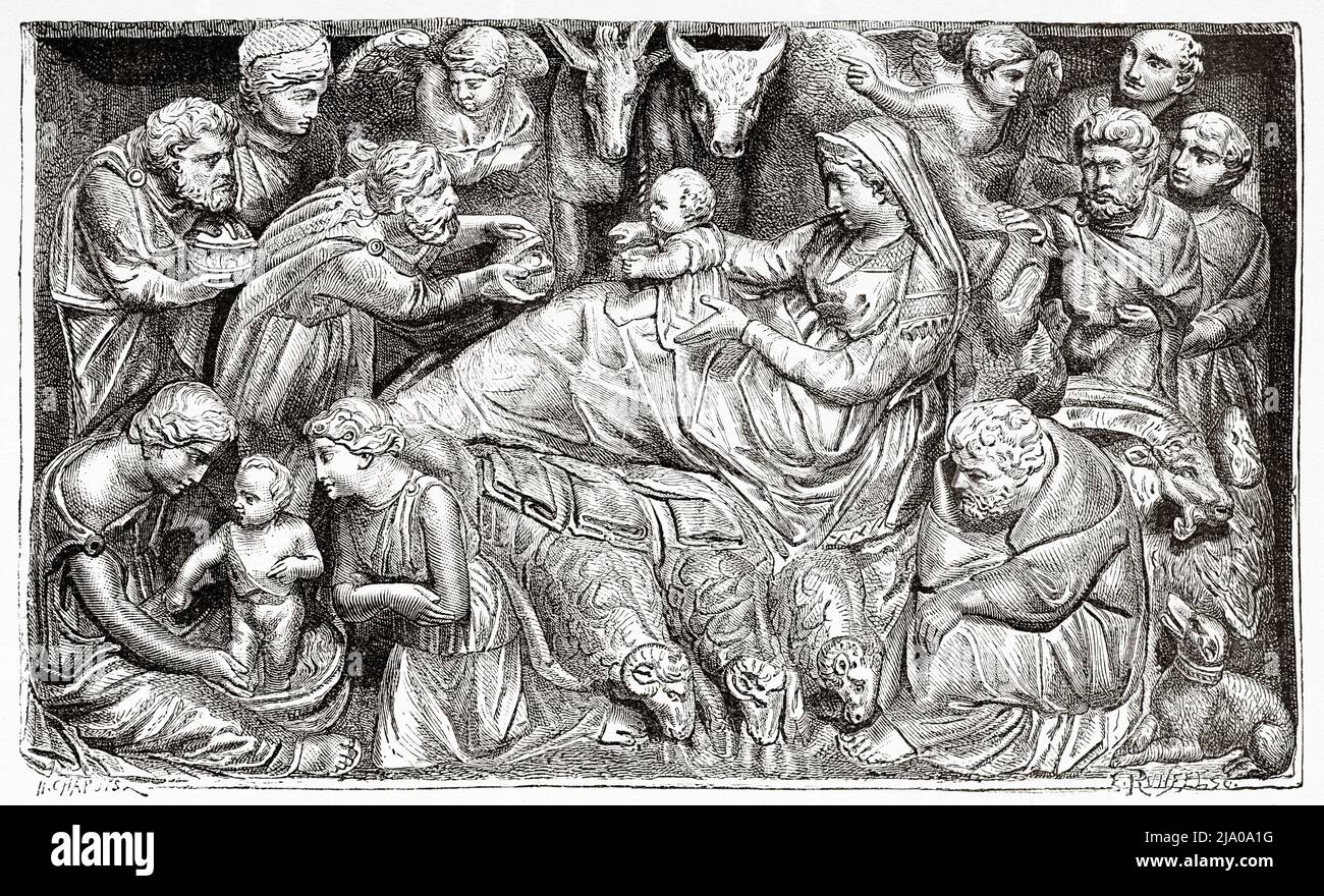 Il pulpito della Chiesa di San Giovanni Fuorcivitas, capolavoro romanico, conserva opere di Luca della Robbia e Taddeo Gaddi, Pistoia. Toscana, Italia centrale. Europa. Città piccole e grandi Arti in Toscana di Henri Belle 1871. Le Tour du Monde 1879 Foto Stock Il pulpito della Chiesa di San Giovanni Fuorcivitas, capolavoro romanico, conserva opere di Luca della Robbia e Taddeo Gaddi, Pistoia. Toscana, Italia centrale. Europa. Città piccole e grandi Arti in Toscana di Henri Belle 1871. Le Tour du Monde 1879 Foto Stock