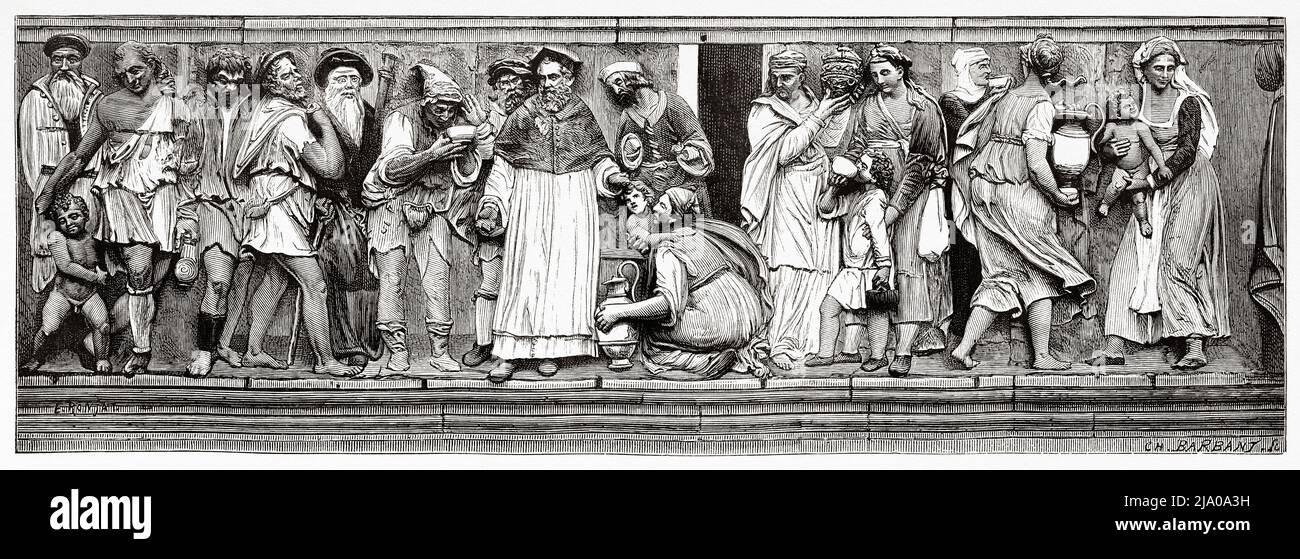 Dite drink a coloro che hanno sete. Bassorilievo in terracotta smaltata di della Robbia. Ospedale del ceppo, Pistoia. Toscana, Italia centrale. Europa. Città piccole e grandi Arti in Toscana di Henri Belle 1871. Le Tour du Monde 1879 Foto Stock Dite drink a coloro che hanno sete. Bassorilievo in terracotta smaltata di della Robbia. Ospedale del ceppo, Pistoia. Toscana, Italia centrale. Europa. Città piccole e grandi Arti in Toscana di Henri Belle 1871. Le Tour du Monde 1879 Foto Stock