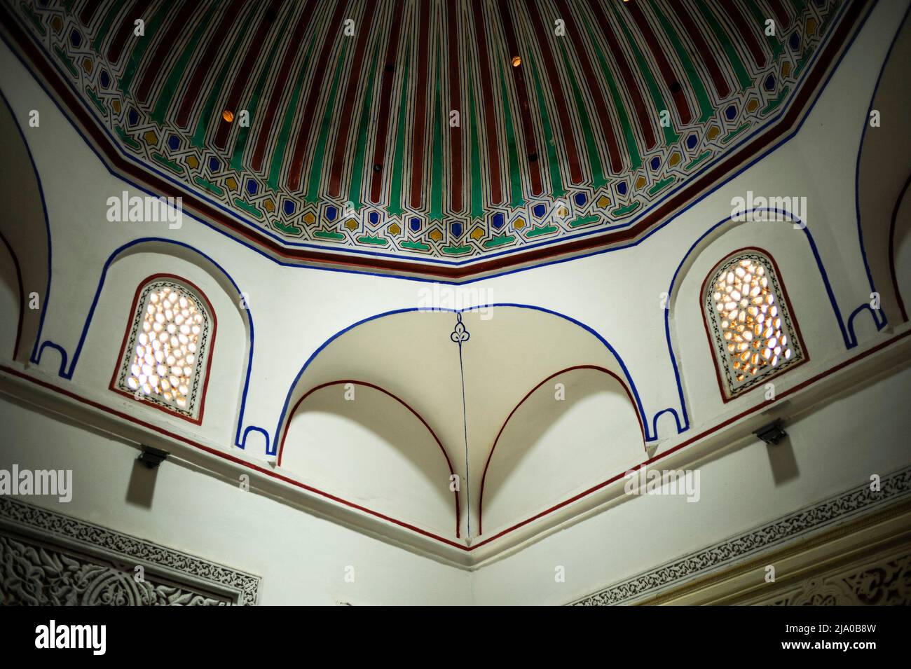 Museo delle Confluenze di Dar El Bacha a Marrakesh. E' un museo/palazzo maestoso gestito dalla Fondazione Nazionale dei Musei. Foto Stock