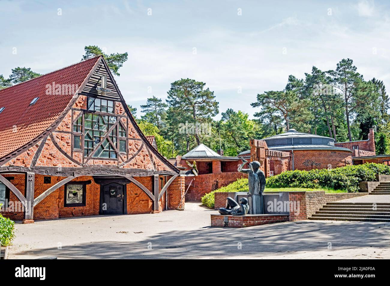 Worpswede (Germania): Café erbaut von Bernhard Hoetter und Kunsthalle Foto Stock