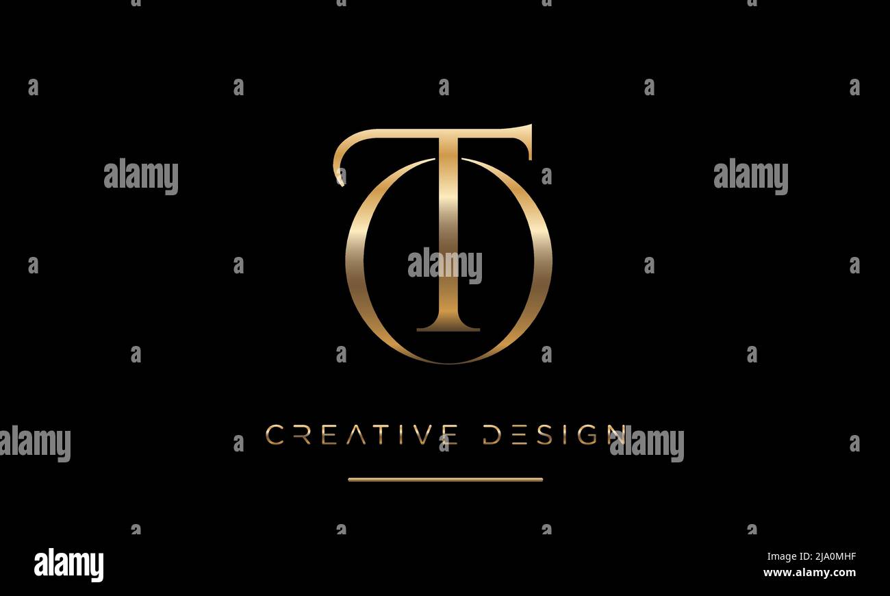 Lettere astratte OT o alle iniziali Logo Monogram Illustrazione Vettoriale