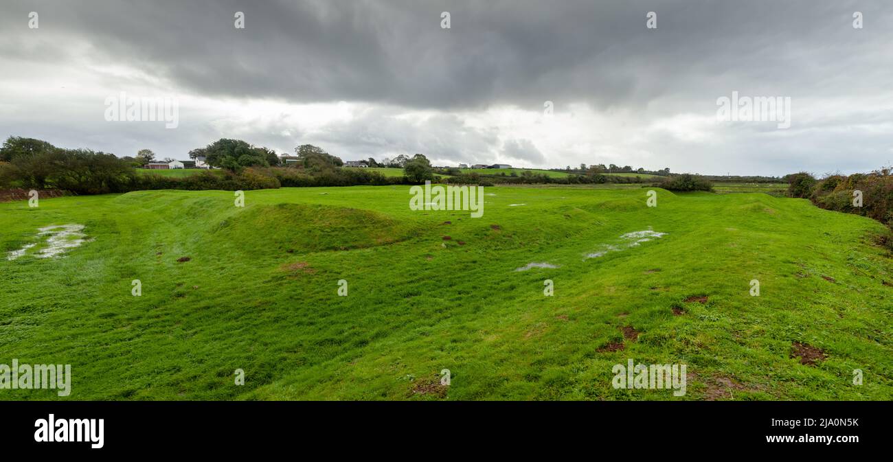 Caer Leb Età del Ferro insediamento Anglesey, Galles, Regno Unito Foto Stock