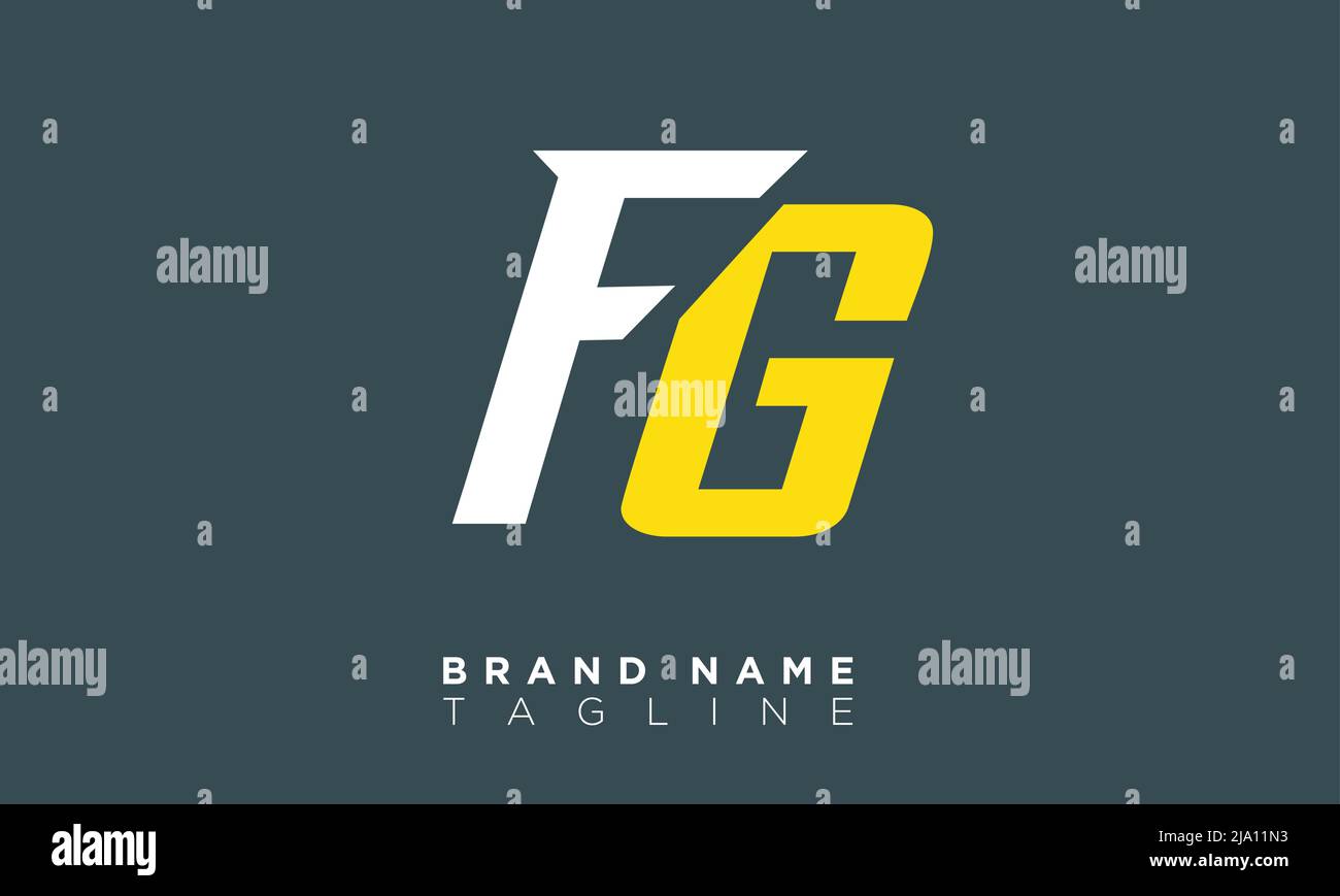 Lettere alfabetiche FG iniziali logo monogramma Illustrazione Vettoriale