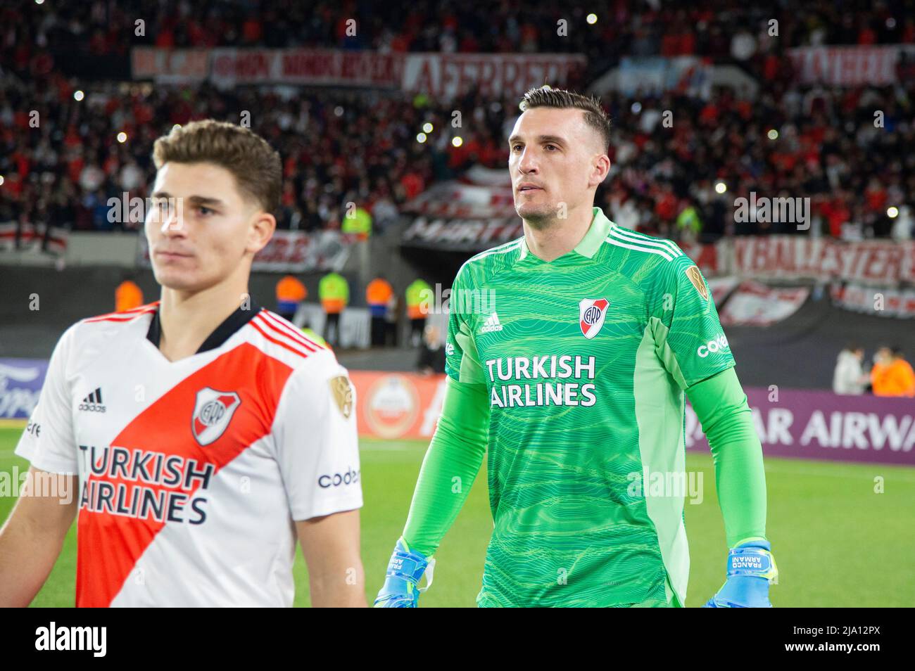 Franco Armani portiere del River Plate Team Argentina gioca contro Alianza de Lima, per la Libertadores Cup. Foto Stock
