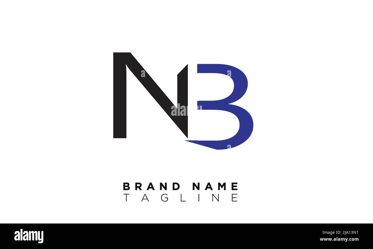NB lettere alfabetiche iniziali logo monogramma Illustrazione Vettoriale