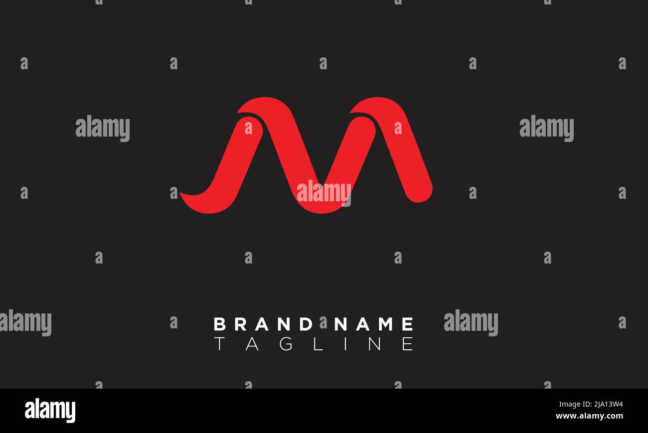 LETTERE alfabetiche MV iniziali Logo monogramma Illustrazione Vettoriale