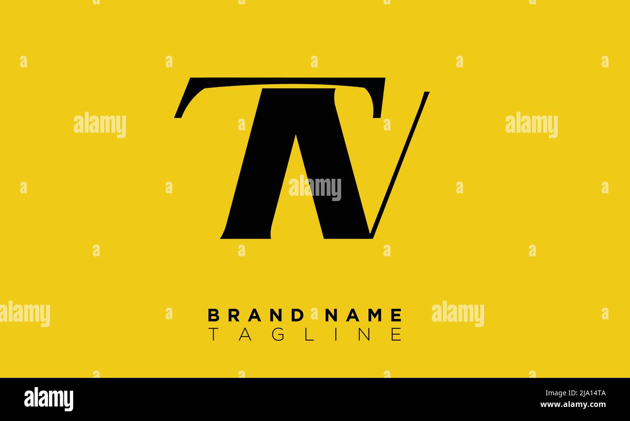 Lettere alfabetiche TV iniziali logo monogramma Illustrazione Vettoriale