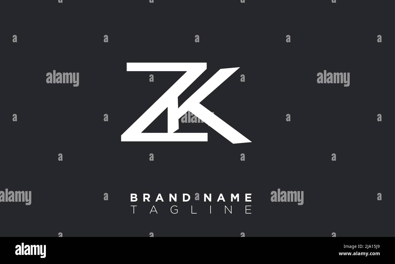ZK lettere alfabetiche iniziali logo monogramma Illustrazione Vettoriale