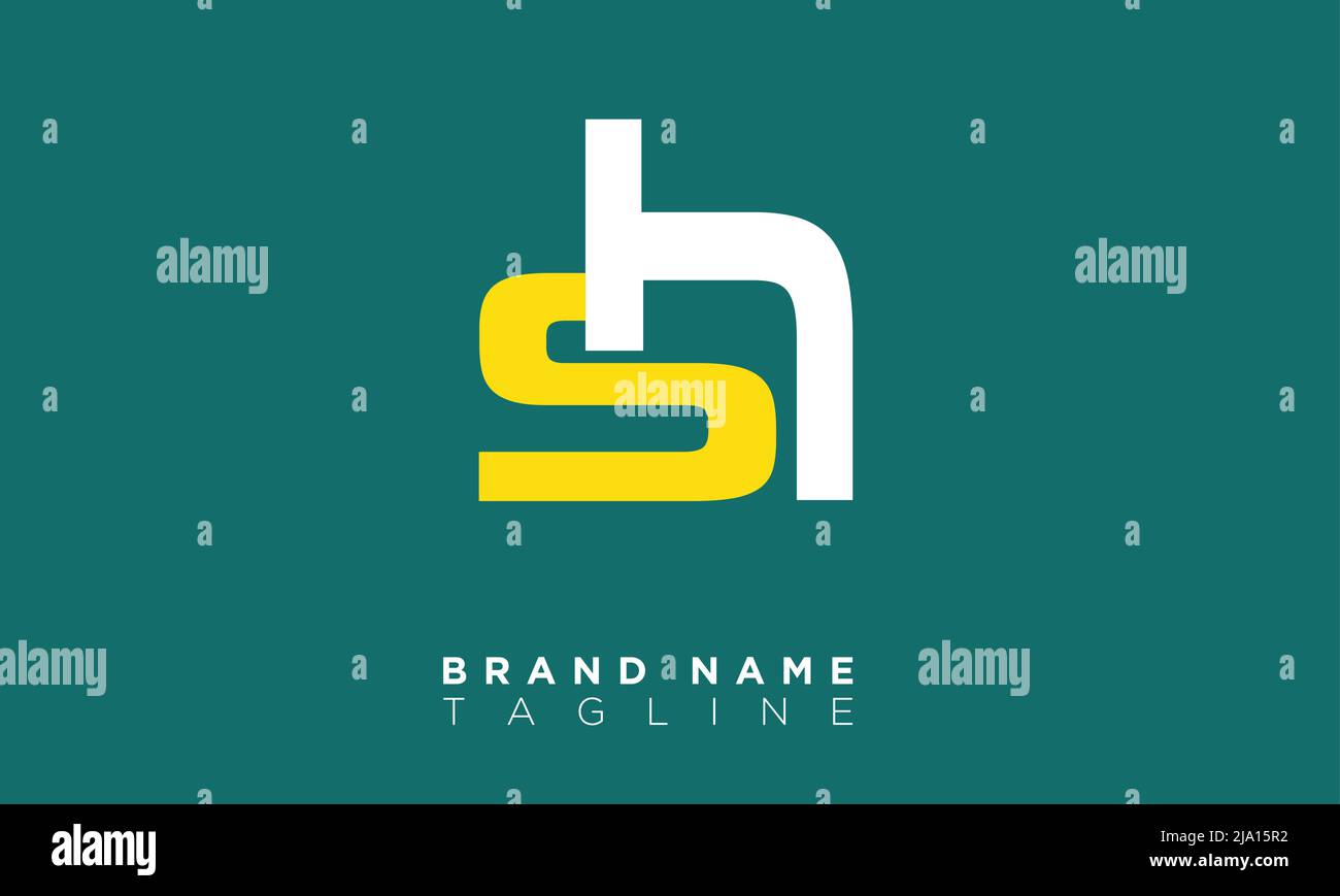 SH Alphabet lettere iniziali logo monogramma Illustrazione Vettoriale