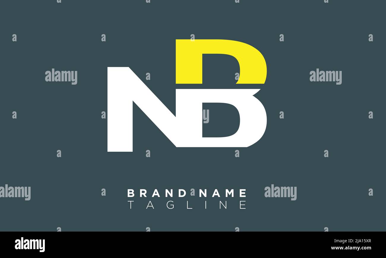 NB lettere alfabetiche iniziali logo monogramma Illustrazione Vettoriale