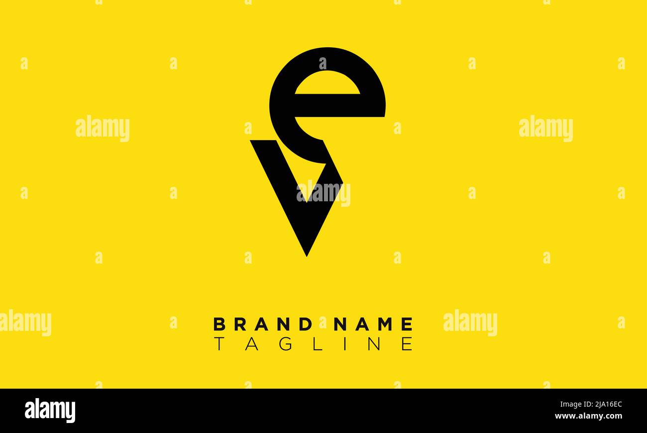 Lettere alfabetiche VE iniziali logo monogramma Illustrazione Vettoriale
