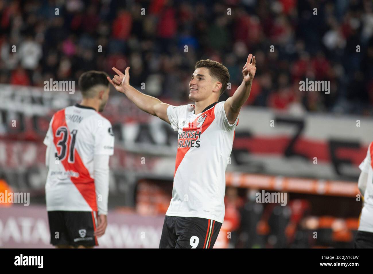 Julian Alvarez sulla squadra di River Plate Foto Stock