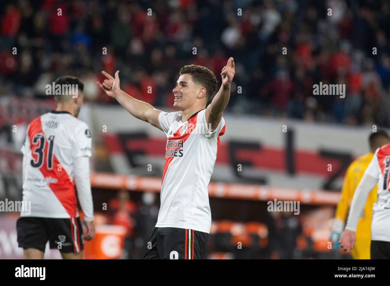 Julian Alvarez sulla squadra di River Plate Foto Stock