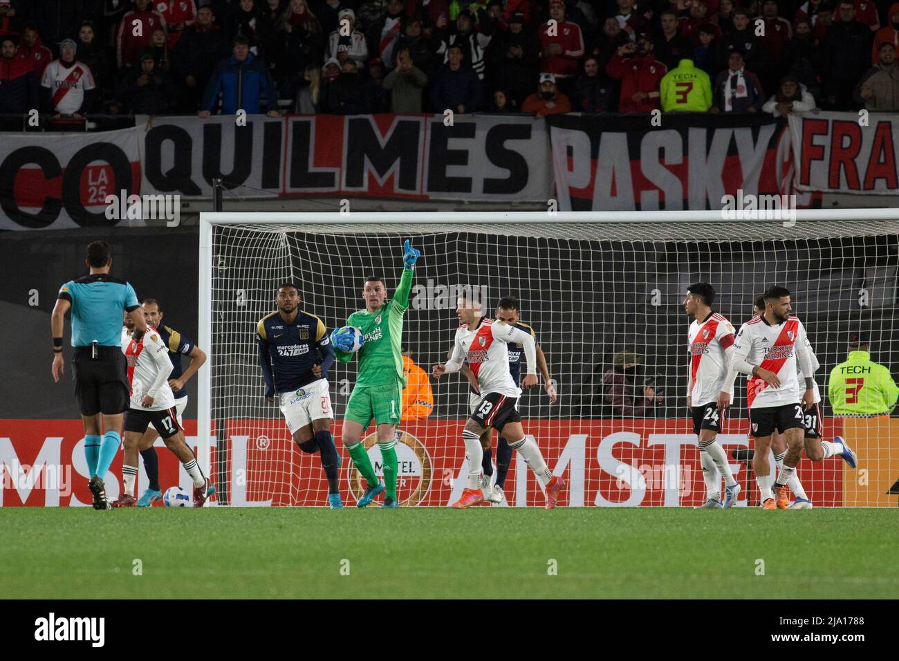 Franco Armani portiere del River Plate Team Argentina gioca contro Alianza de Lima, per la Libertadores Cup. Foto Stock