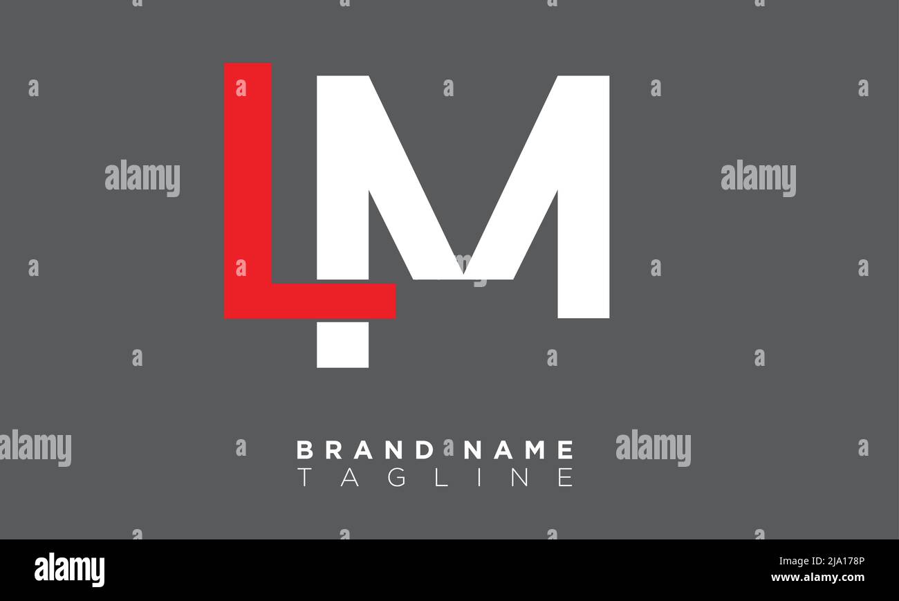Lettere alfabetiche LM iniziali logo monogramma Illustrazione Vettoriale
