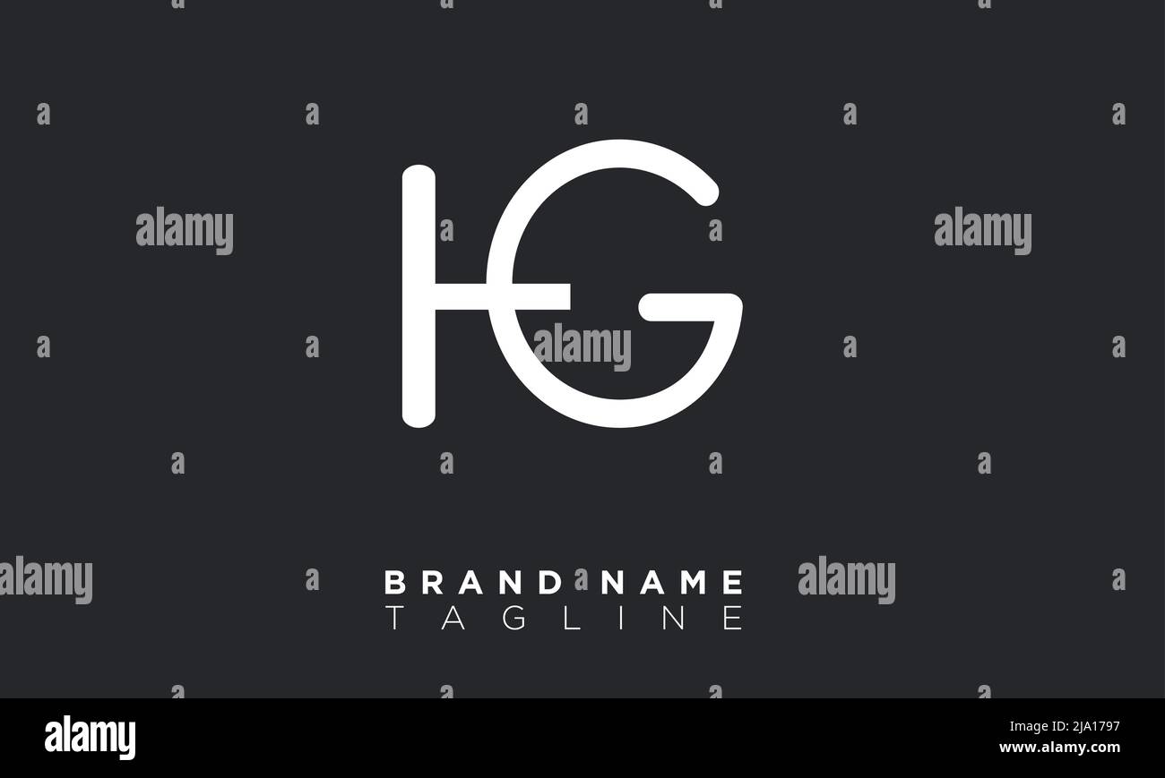 HG lettere alfabetiche iniziali logo monogramma Illustrazione Vettoriale