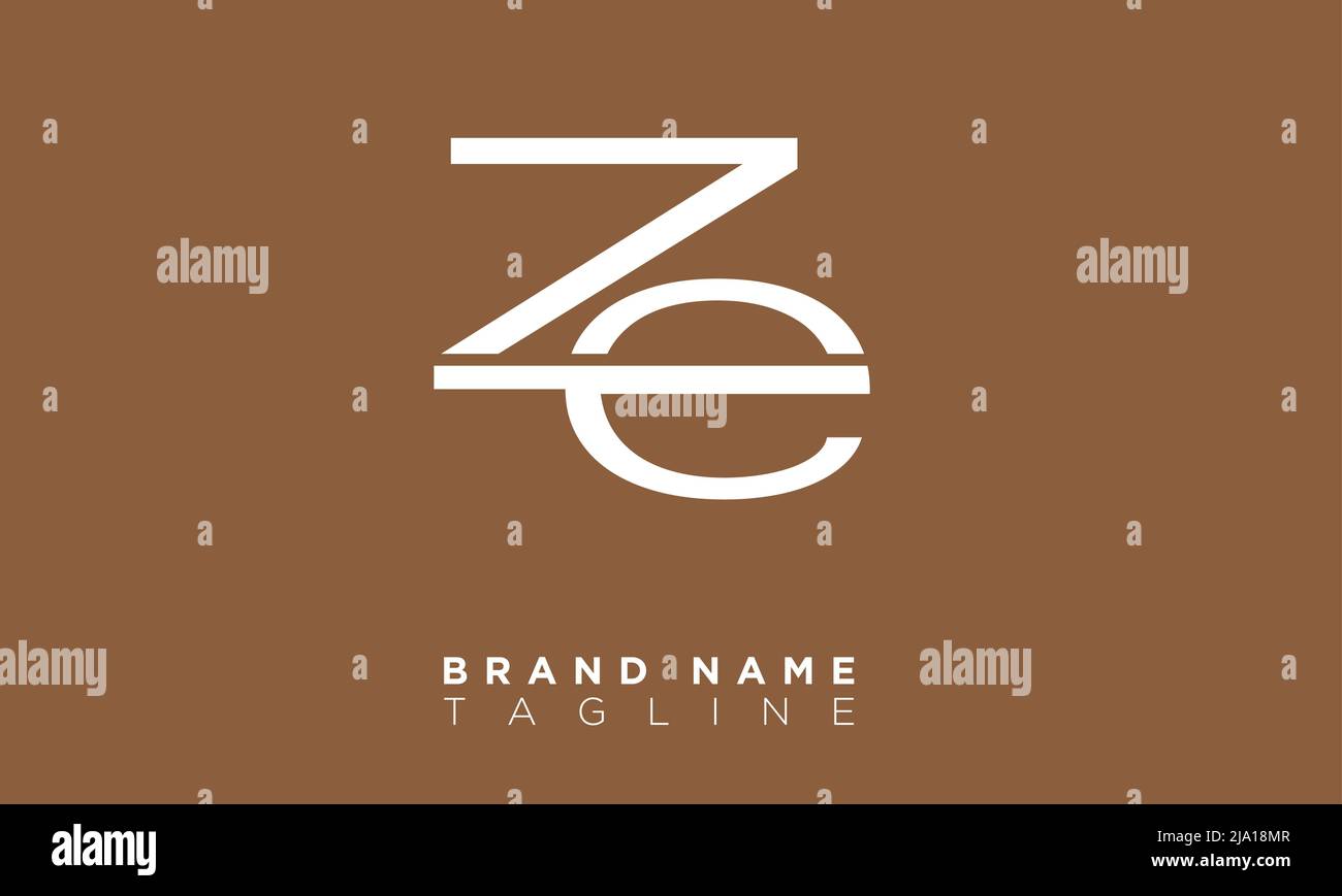ZE lettere alfabetiche iniziali logo monogramma Illustrazione Vettoriale