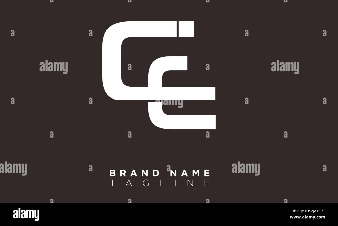 Lettere alfabetiche CE iniziali logo monogramma Illustrazione Vettoriale