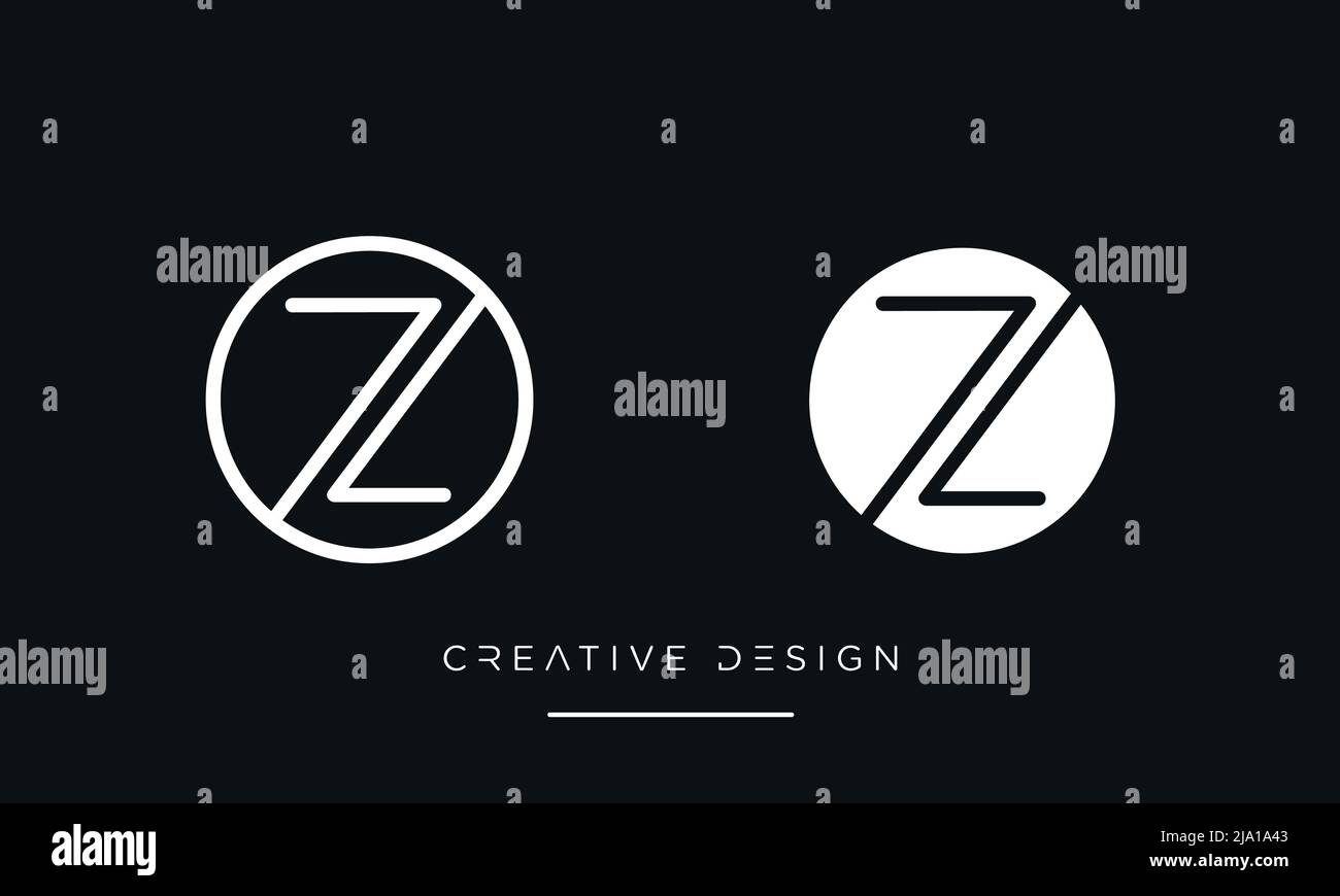 Monogramma dell'alfabeto lettere OZ o Zo Abstract Logo Illustrazione Vettoriale