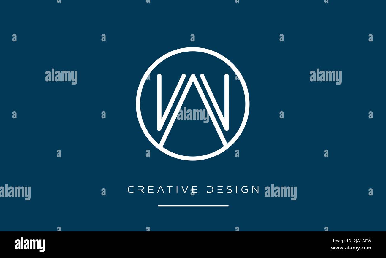 Alfabeto lettere OW o WO Abstract Logo Monogramma Illustrazione Vettoriale