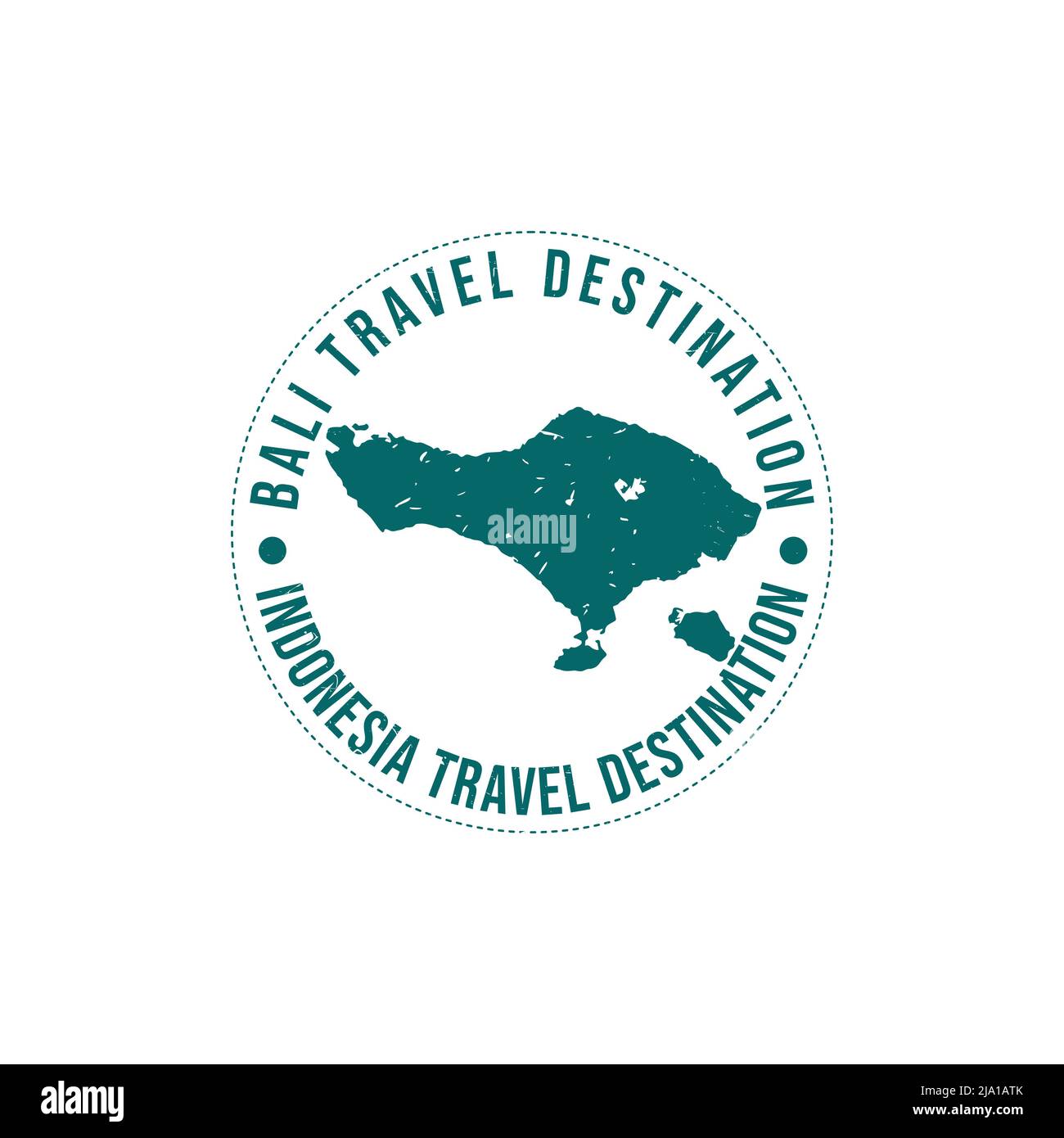 Cartello con logo Bali. Viaggio timbro gomma con il nome e la mappa dell'isola, illustrazione vettoriale. Può essere utilizzato come insegna, logotipo, etichetta, adesivo o badge. Illustrazione Vettoriale