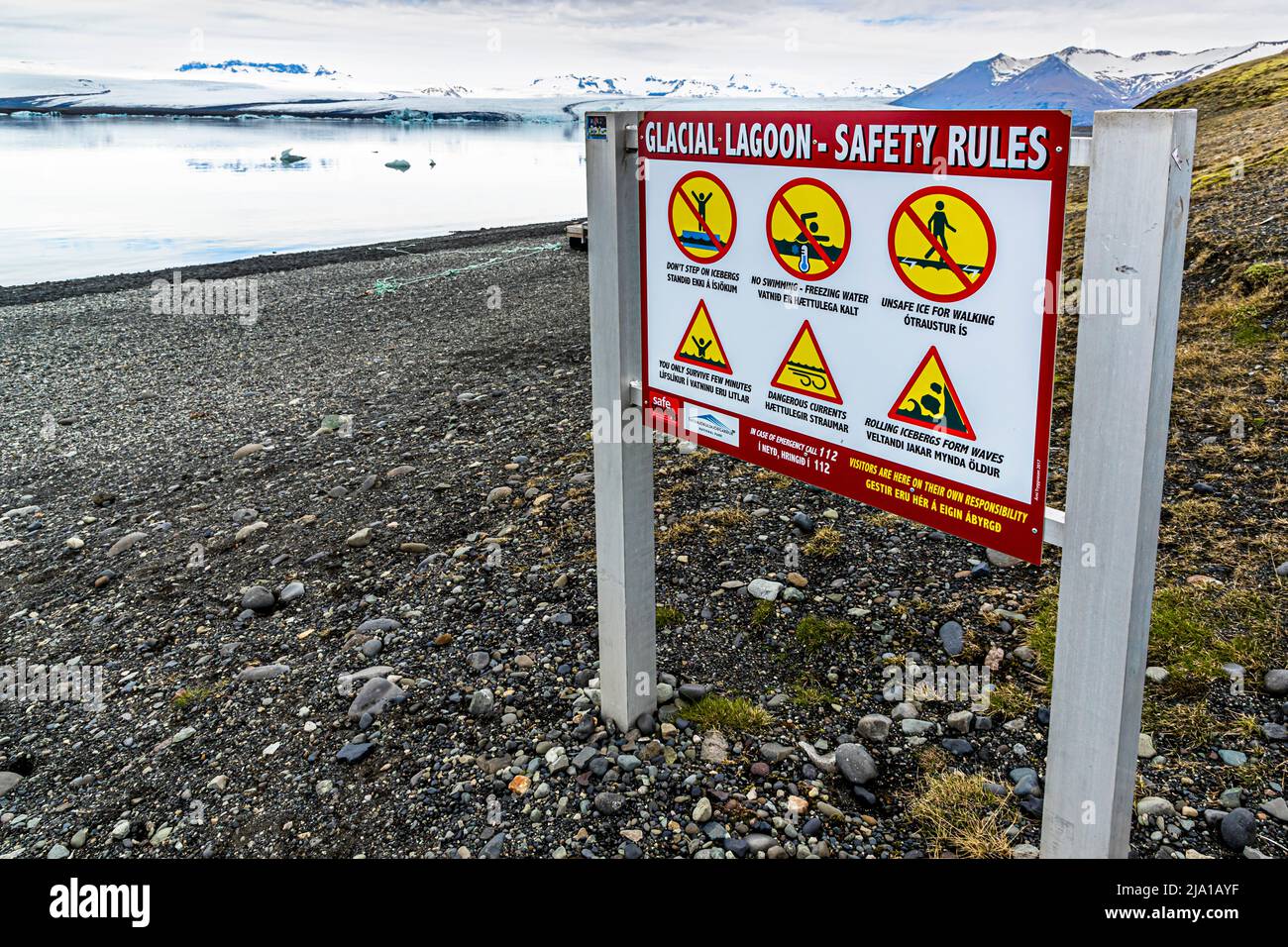 Laguna di Jökulsarlón, Islanda Foto Stock