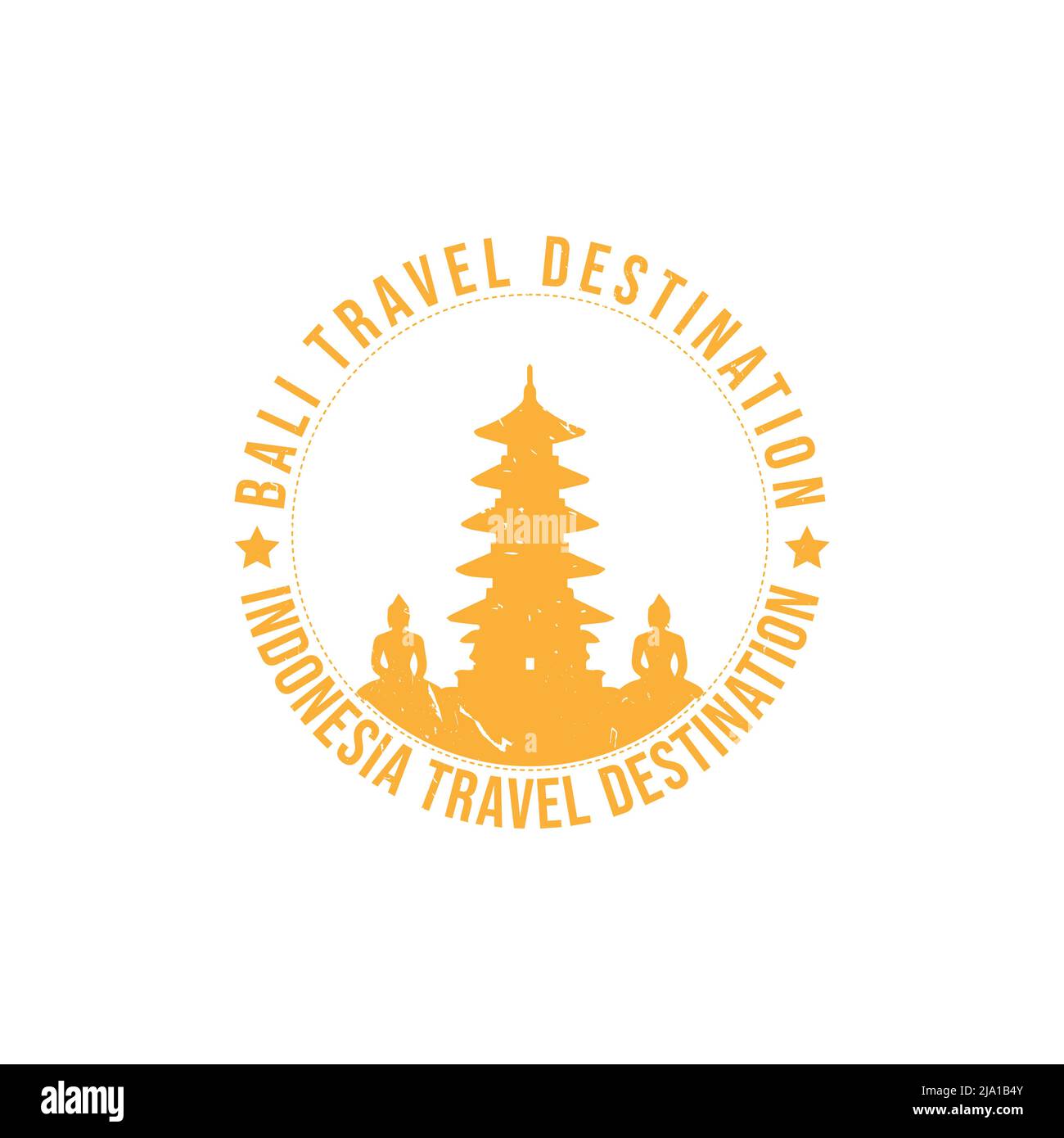 Cartello con logo Bali. Viaggio timbro gomma con il nome e la mappa dell'isola, illustrazione vettoriale. Può essere utilizzato come insegna, logotipo, etichetta, adesivo o badge. Illustrazione Vettoriale