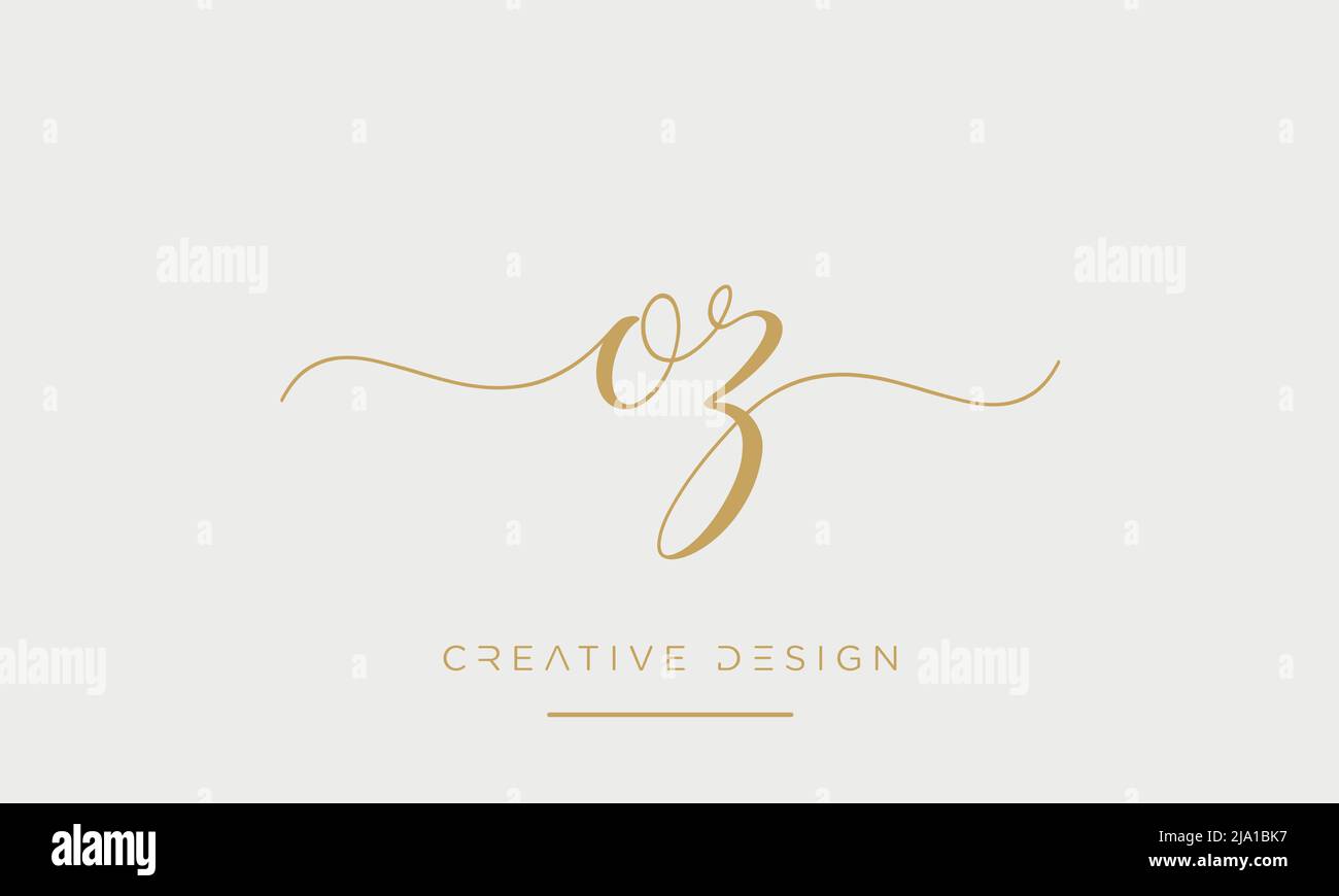 Monogramma dell'alfabeto lettere OZ o Zo Abstract Logo Illustrazione Vettoriale