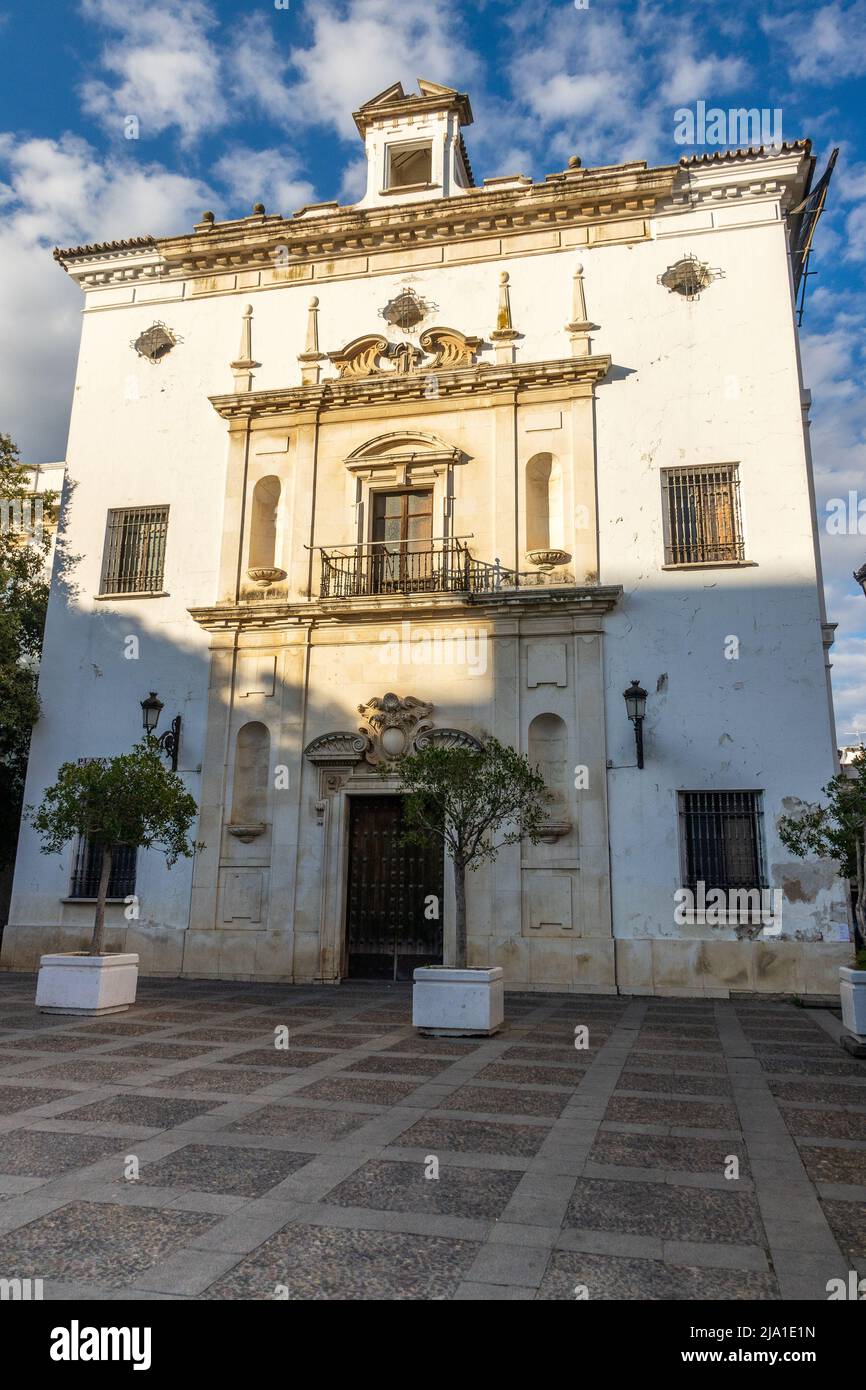 Sala San Hermenegildo facciata ornata di un edificio storico della Chiesa di Siviglia esterno la Chiesa del vecchio convento gesuita di San Hermenegildo Foto Stock