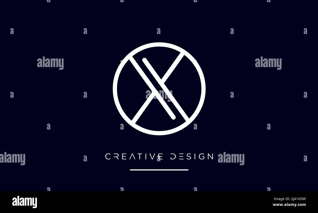 Alfabeto lettere OX o logo XO Monogramma Illustrazione Vettoriale
