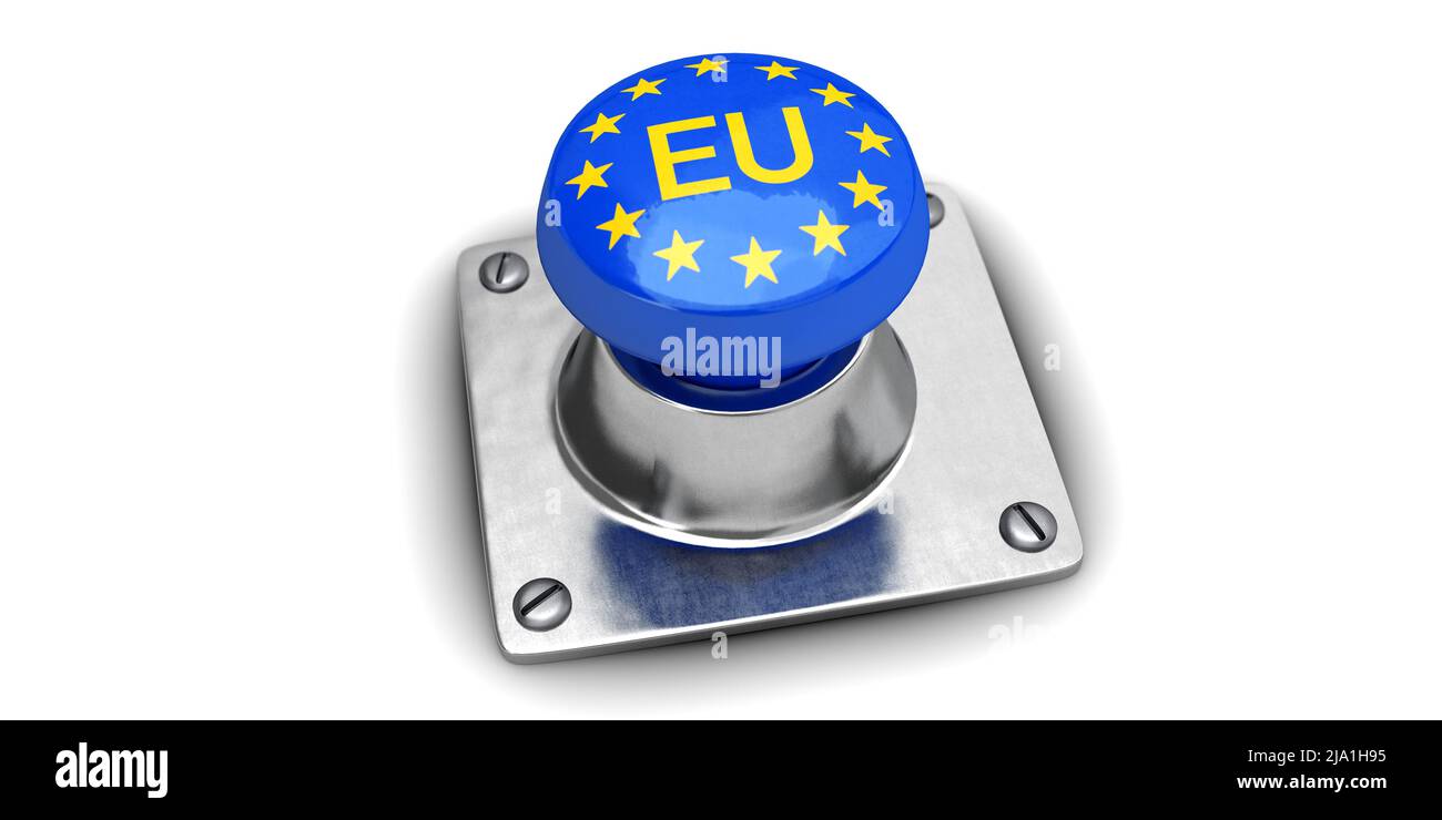 Pulsante Freigestellter EU. Foto Stock