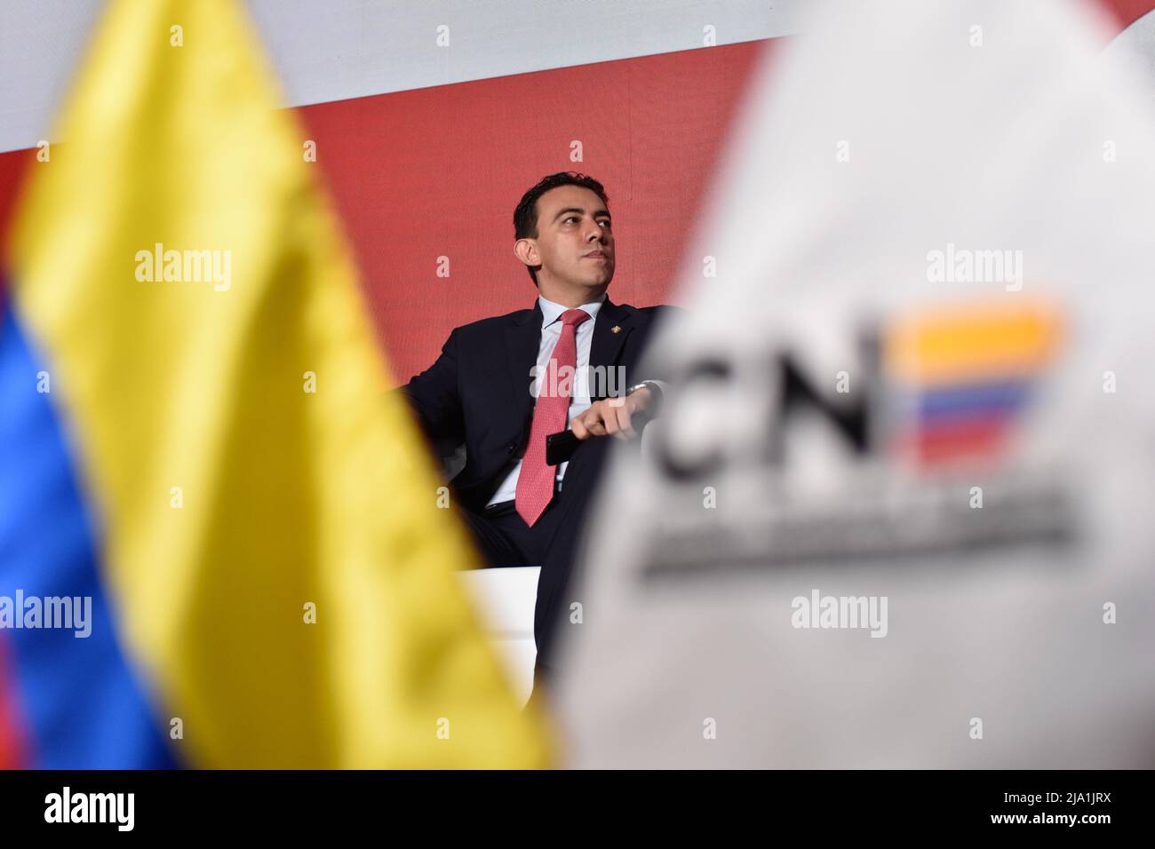 Bogota, Colombia, 26 maggio 2022. Il cancelliere nazionale della Colombia Alexander Vega durante la riunione delle missioni di verifica internazionali per le elezioni presidenziali 2022 in Colombia che si svolgerà il 29 maggio. A Bogotà, Colombia, 26 maggio 2022. Foto di: Camilo Erasso/Long Visual Press Foto Stock