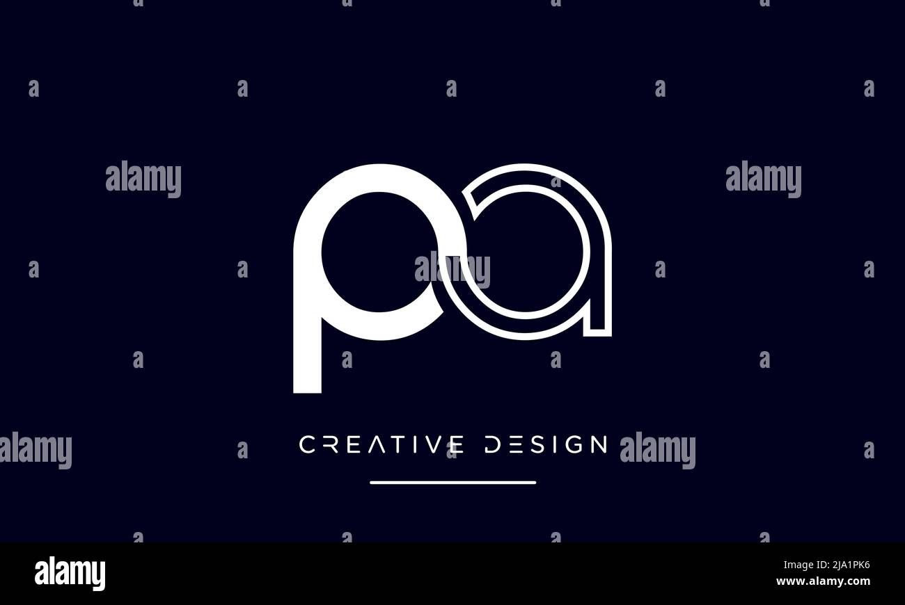 PA, AP, P o A lettere alfabetiche logo astratto Monogramma Illustrazione Vettoriale