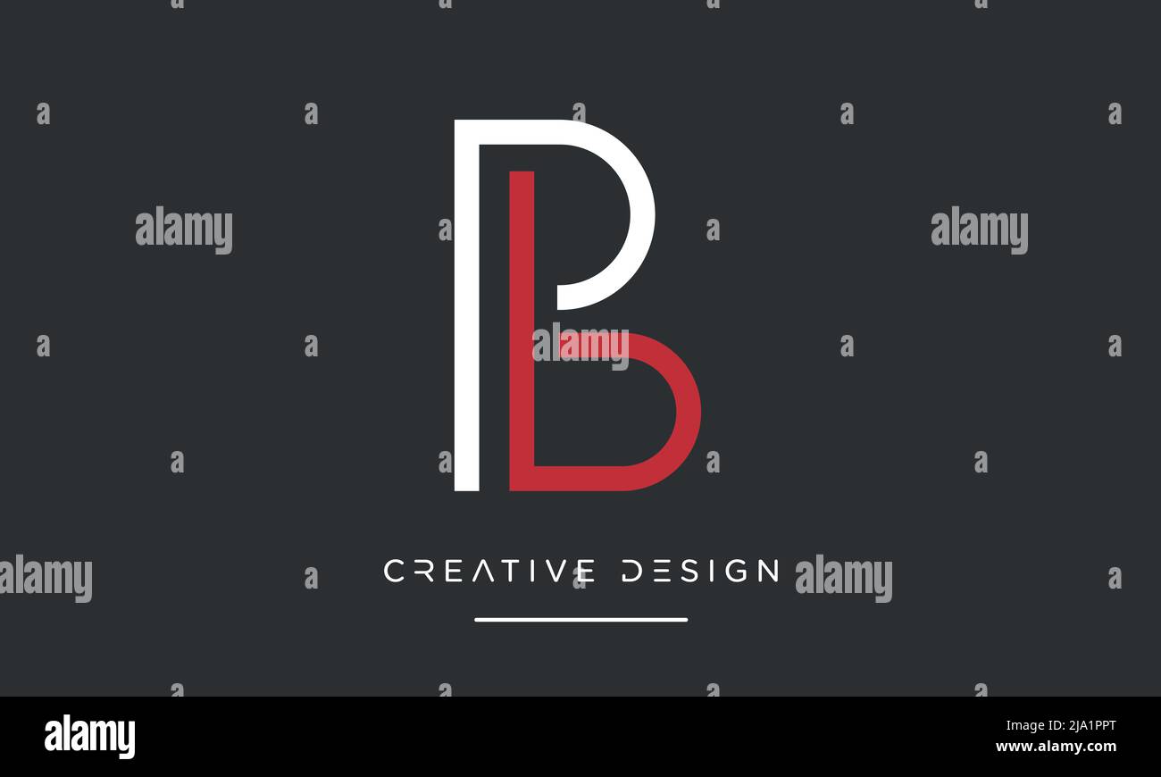 PB, BP, P o B Alphabet Letters Abstract Logo Illustrazione Vettoriale