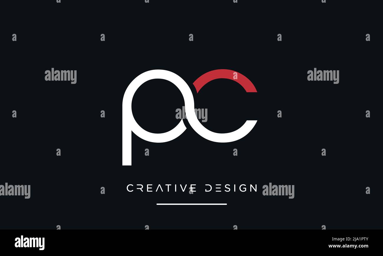 PC, CP, P o C alfabeto lettere iniziali Logo Monogramma Vector Illustrazione Vettoriale