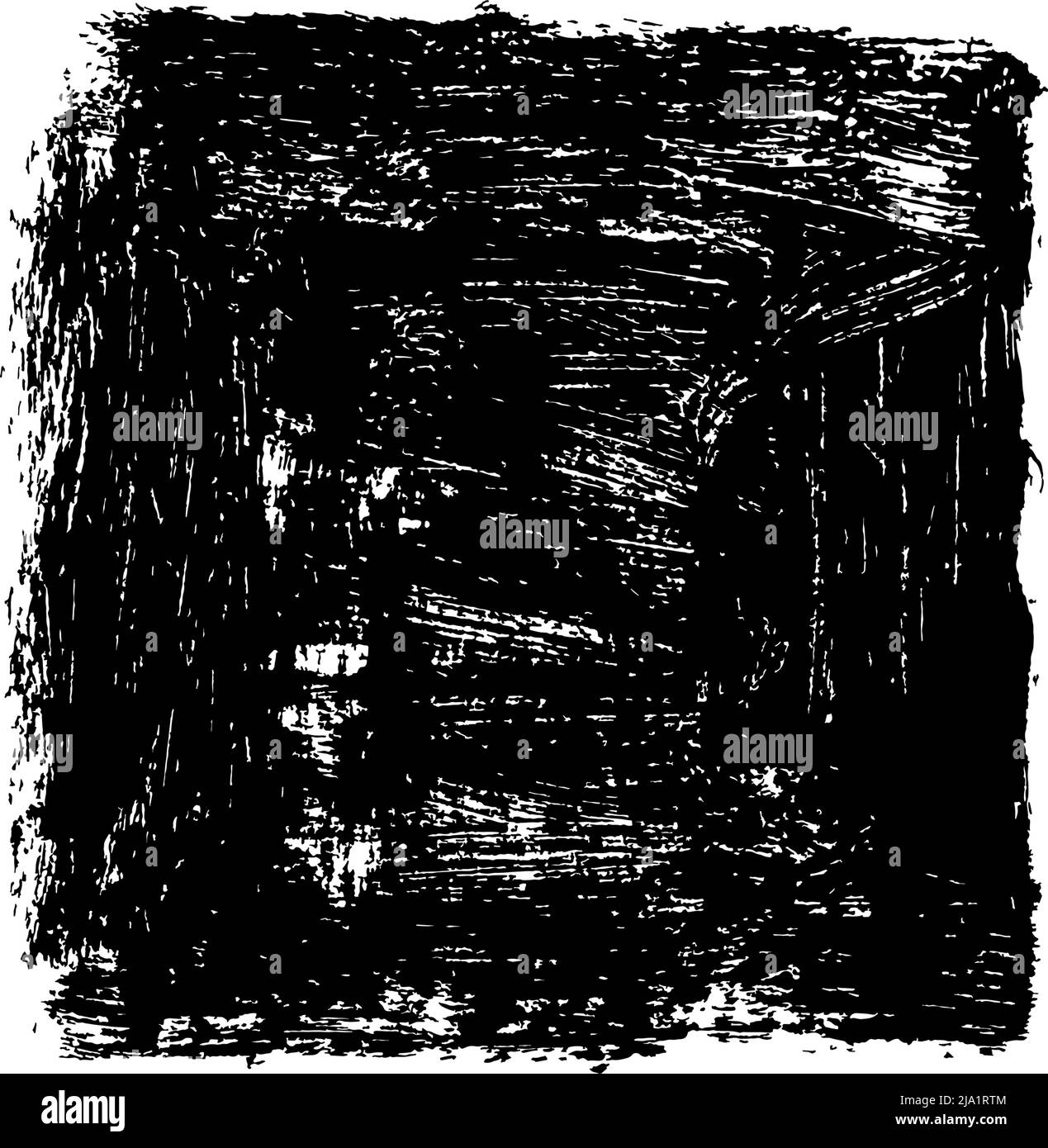 Squadra di grunge nera disegnata a mano con scribble. Illustrazione Vettoriale