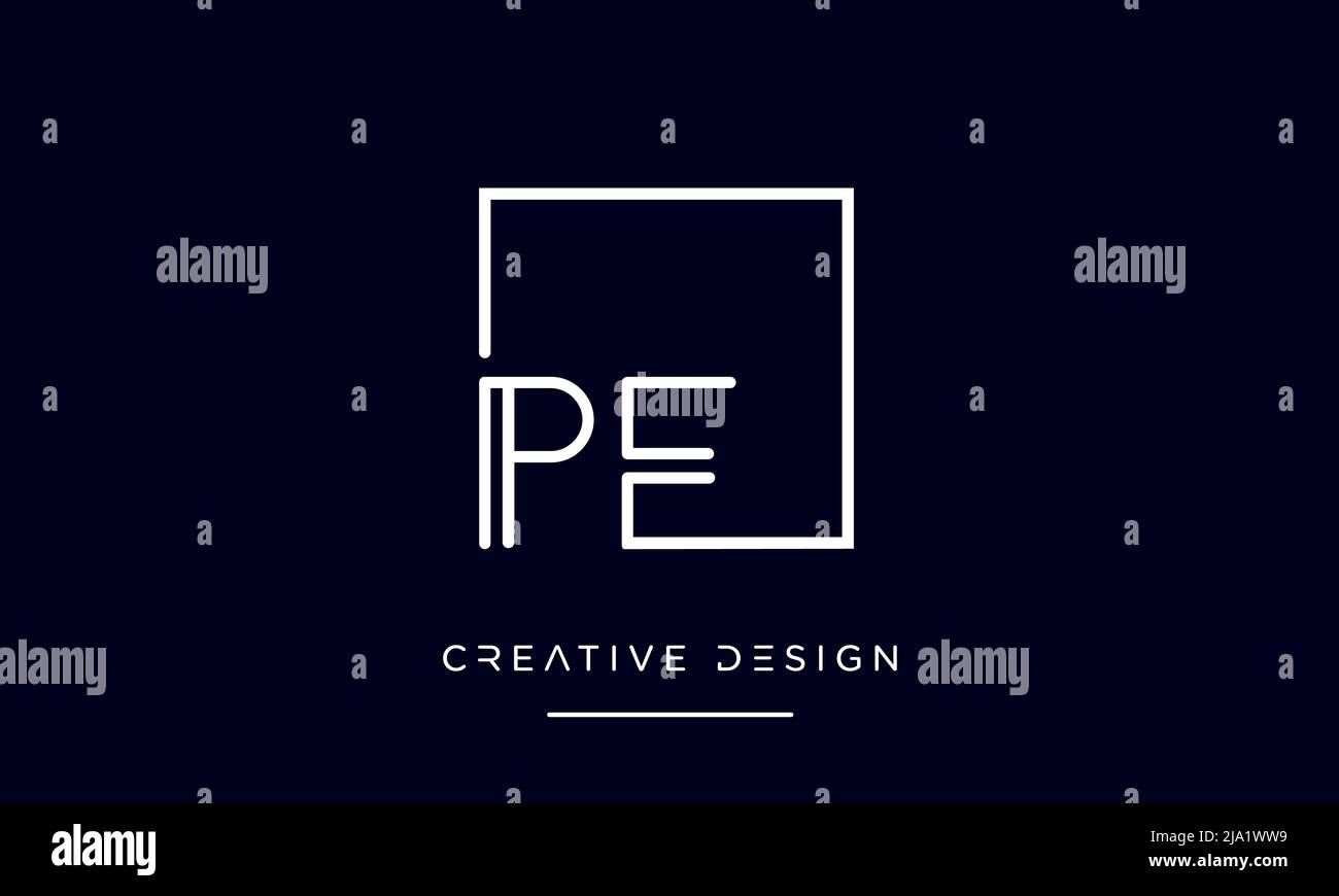 PE, EP, P o e Alphabet Letters Initial Logo Monogram Illustrazione Vettoriale