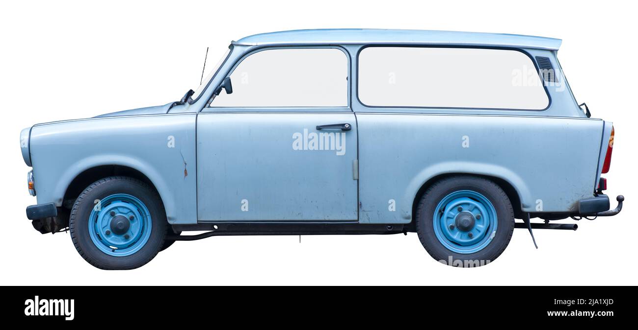 Una grunga auto tedesca del Vecchio Oriente dall'era comunista Foto Stock