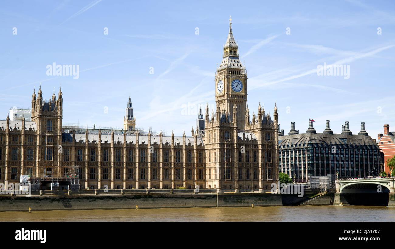 Big ben Clock Face Houses of Parliament Elizabeth Tower Westminster London Foto Stock