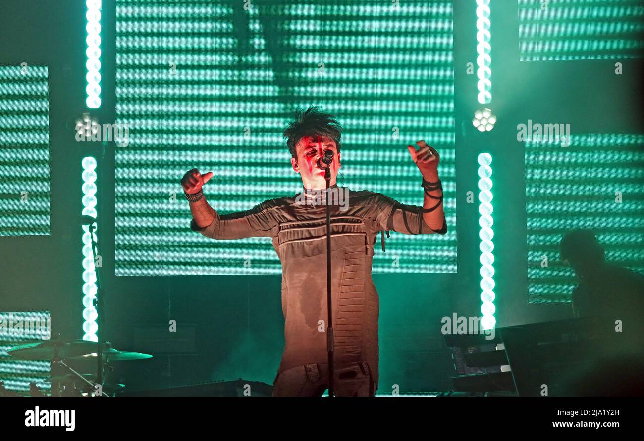 Gary Numan, sul palco, Intruder Tour 2022, Albert Hall music venue, 27 Peter St, Manchester, Inghilterra, UK, M2 5QR Foto Stock