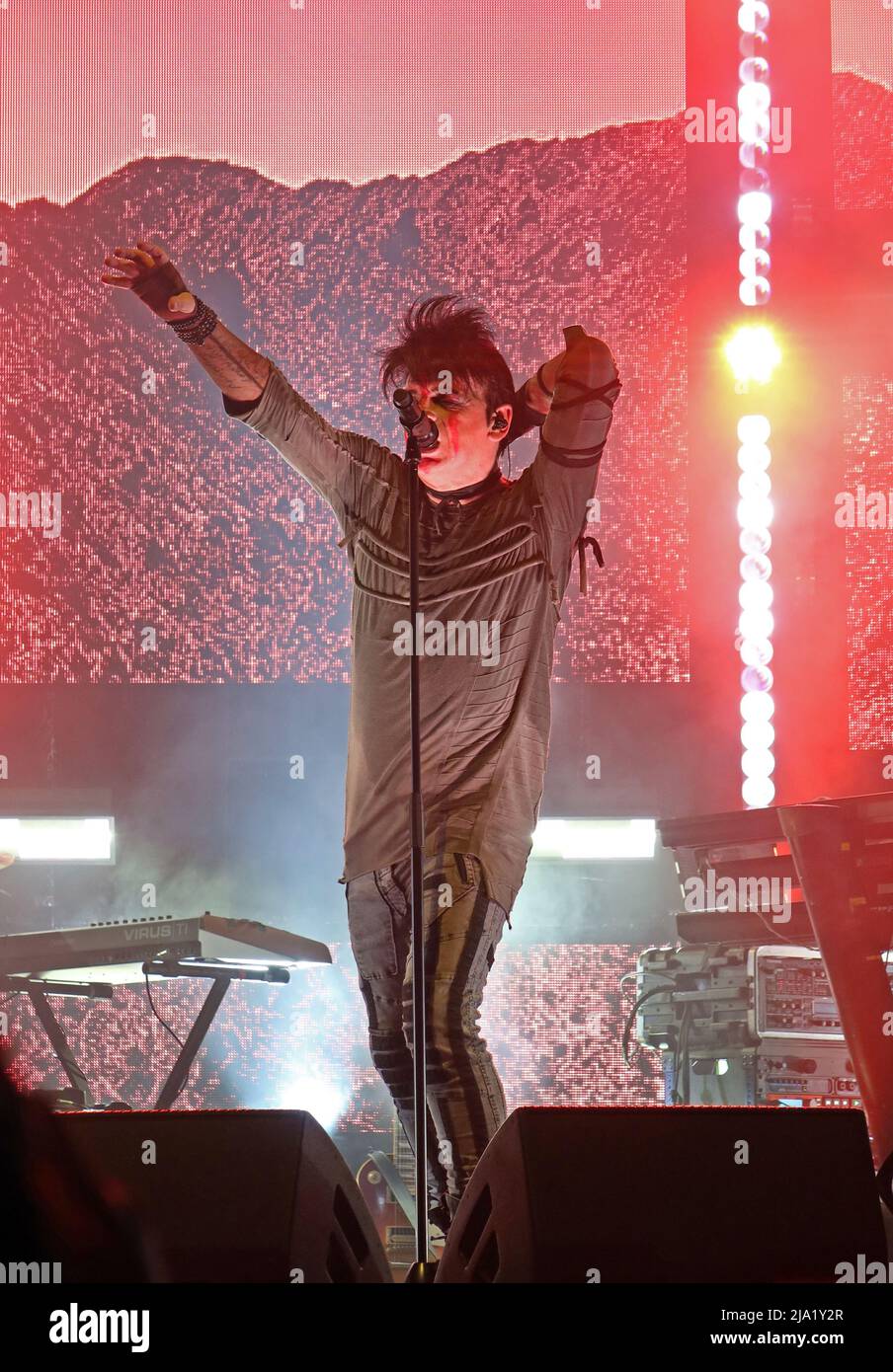 Gary Numan, sul palco, Intruder Tour 2022, Albert Hall music venue, 27 Peter St, Manchester, Inghilterra, UK, M2 5QR Foto Stock